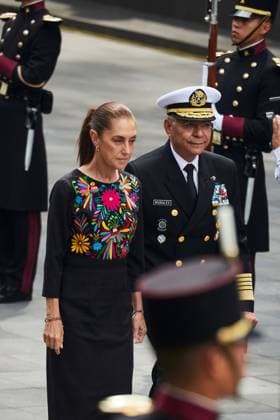 September 13, 2026, Ciudad De Mo Xico, Mexico: MEXICO Ciudad De Mo Xico, MEXICO - SEPTEMBER 13, 2026: The President of Mexico, Claudia Sheinbaum Pardo, presides over the ceremony marking the 179th Anniversary of the Heroic Deed of the Boy Heroes of Chapultepec. She is accompanied by Secretary of National Defense Ricardo Trevilla Trejo, Secretary of the Navy Admiral Raymundo Pedro Morales oÂngeles, President of the Supreme Court Hugo Aguilar Ortiz, and members of the cabinet. The ceremony took place at the Altar to the Homeland in Chapultepec Park, Mexico City. Ciudad De Mo Xico Mexico - ZUMAq101 20260913_zna_q101_117 Copyright: xJuanxPerezxPuentex