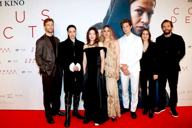 Corpus Delicti, film premiere at the Delphi Filmpalast, Berlin, September 14, 2026: Alexander Fehling, Haley Louise Jones, Hannah Herzsprung, director Lena Stahl, Damian Hardung, and producers Laura Mihajlovic and Quirin Berg at the Berlin premiere of *Corpus Delicti* at the Delphi Filmpalast in Berlin on September 14, 2026 Berlin Delphi Filmpalast Copyright: xAnitaxBuggex