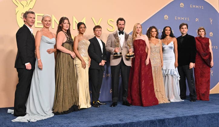 78th Primetime Emmy Awards - Press Room Shawn Hatosy, Katherine LaNasa, Isa Briones, Shabana Azeez, Gerran Howell, Noah Wyle, Taylor Dearden, Sepideh Moafi, Supriya Ganesh, Patrick Ball and Fiona Dourif in the press room at the 78th Primetime Emmy Awards held at the Peacock Theater on September 14, 2026 in Los Angeles, California. Los Angeles Peacock Theater California USA Copyright: xTammiexArroyo AFF-USA.comx