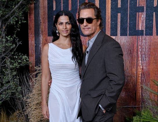 September 17, 2026, Westwood, California, USA: Brazilian model and designer CAMILA ALVES MCCONAUGHEY, 43, wearing Dipetsa, and American actor MATTHEW, MCCONAUGHEY, 56, wearing Prada, attend Apple TVâ€⠢s â€oeBrothers†Premiere. Westwood USA - ZUMAb173 20260917_aap_b173_001 Copyright: xBillyxBennightx