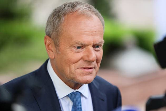 Prime Minister of Poland Donald Tusk participates in the Carpathian 8 Summit in Ivano-Frankivsk region, Ukraine, September 18, 2026. On this day, President of Ukraine Volodymyr Zelenskyy announced the launch of a new format - the Carpathian Eight (C8) - comprising Austria, the Czech Republic, Hungary, Poland, Romania, Serbia, Slovakia, and Ukraine. (Photo by Yurii Rylchuk Ukrinform) Carpathian 8 Summit in western Ukraine Copyright: xYuriixRylchukx