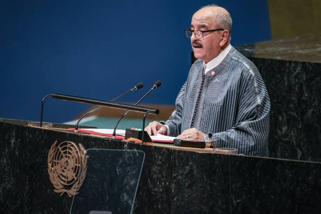September 26, 2026, New York, New York, United States: MOHAMED ALI NAFTI, Minister of Foreign Affairs, Migration and Tunisians Abroad of Tunisia, addresses the General Debate of the 81st UN General Assembly, with Tunisia highlighting Palestine, development, migration and the need for a more equitable multilateral international system. New York United States - ZUMAo116 20260926_znp_o116_120 Copyright: xBiancaxOterox