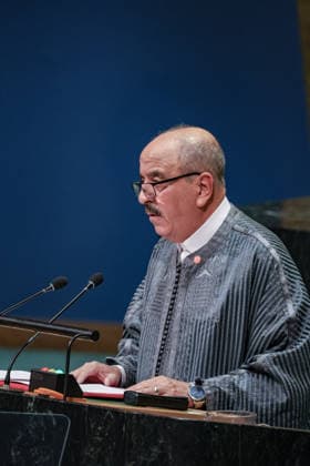 September 26, 2026, New York, New York, United States: MOHAMED ALI NAFTI, Minister of Foreign Affairs, Migration and Tunisians Abroad of Tunisia, addresses the General Debate of the 81st UN General Assembly, with Tunisia highlighting Palestine, development, migration and the need for a more equitable multilateral international system. New York United States - ZUMAo116 20260926_znp_o116_117 Copyright: xBiancaxOterox