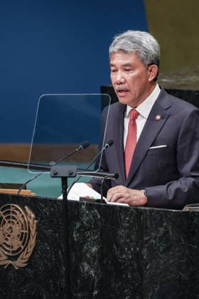 September 26, 2026, New York, New York, United States: MOHAMAD HAJI HASAN, Minister of Foreign Affairs of Malaysia, addresses the General Debate of the 81st UN General Assembly, with Malaysia highlighting Palestine and Gaza, respect for international law, UN Security Council reform, the development gap and the need for stronger multilateral cooperation. New York United States - ZUMAo116 20260926_znp_o116_139 Copyright: xBiancaxOterox