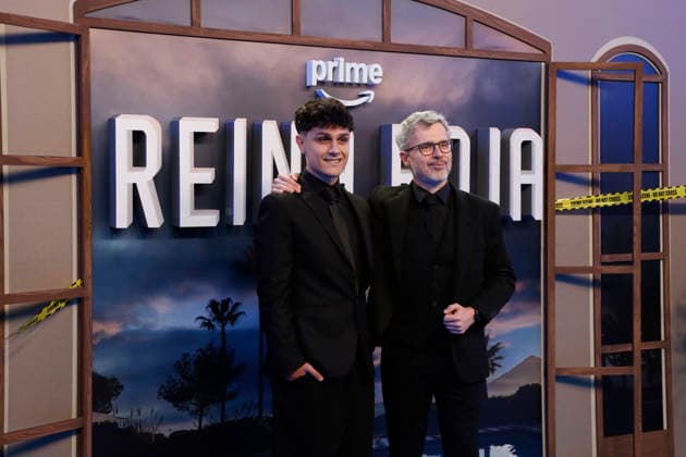 September 28, 2026, Madrid, Community Of Madrid, Spain: Spanish writer JUAN GOMEZ-JURADO (R), author of the bestselling novel upon which the series is based, poses with his son JAVI GOMEZ-JURADO (L) on the blue carpet during the premiere of the second season of the Amazon Prime Video series Reina Roja: Loba Negra at Cine Capitol on Monday, September 28, 2026, in Madrid, Spain. Directed by Koldo Serra, the thriller series follows protagonists Antonia Scott and Jon Gutierrez as they face the Russian mafia in the Costa del Sol. The exclusive debut gathered the main cast and Spanish celebrities to celebrate the show s upcoming global release on October 2, 2026. Madrid Spain - ZUMAo127 20260928_zep_o127_063 Copyright: xHugoxOrtunox