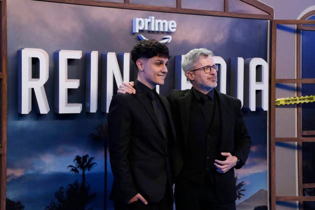 September 28, 2026, Madrid, Community Of Madrid, Spain: Spanish writer JUAN GOMEZ-JURADO (R), author of the bestselling novel upon which the series is based, poses with his son JAVI GOMEZ-JURADO (L) on the blue carpet during the premiere of the second season of the Amazon Prime Video series Reina Roja: Loba Negra at Cine Capitol on Monday, September 28, 2026, in Madrid, Spain. Directed by Koldo Serra, the thriller series follows protagonists Antonia Scott and Jon Gutierrez as they face the Russian mafia in the Costa del Sol. The exclusive debut gathered the main cast and Spanish celebrities to celebrate the show s upcoming global release on October 2, 2026. Madrid Spain - ZUMAo127 20260928_zep_o127_061 Copyright: xHugoxOrtunox