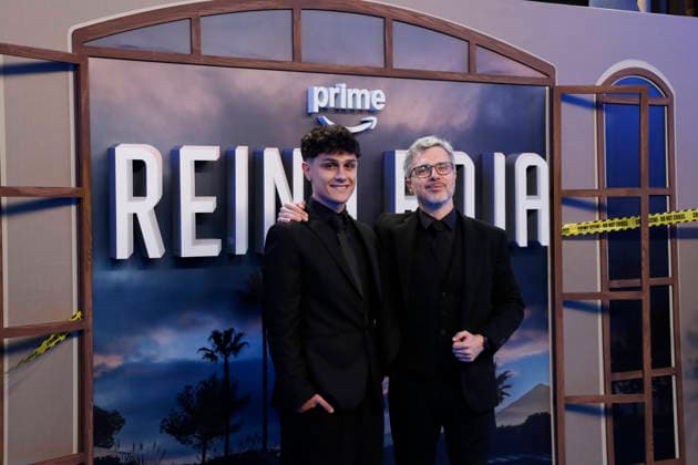 September 28, 2026, Madrid, Community Of Madrid, Spain: Spanish writer JUAN GOMEZ-JURADO (R), author of the bestselling novel upon which the series is based, poses with his son JAVI GOMEZ-JURADO (L) on the blue carpet during the premiere of the second season of the Amazon Prime Video series Reina Roja: Loba Negra at Cine Capitol on Monday, September 28, 2026, in Madrid, Spain. Directed by Koldo Serra, the thriller series follows protagonists Antonia Scott and Jon Gutierrez as they face the Russian mafia in the Costa del Sol. The exclusive debut gathered the main cast and Spanish celebrities to celebrate the show s upcoming global release on October 2, 2026. Madrid Spain - ZUMAo127 20260928_zep_o127_068 Copyright: xHugoxOrtunox