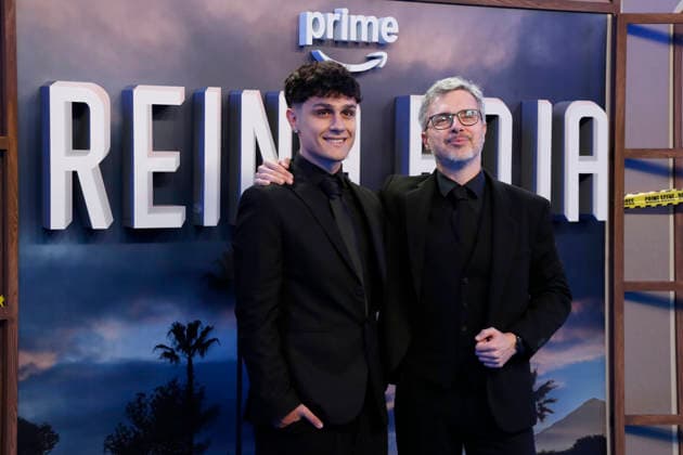 September 28, 2026, Madrid, Community Of Madrid, Spain: Spanish writer JUAN GOMEZ-JURADO (R), author of the bestselling novel upon which the series is based, poses with his son JAVI GOMEZ-JURADO (L) on the blue carpet during the premiere of the second season of the Amazon Prime Video series Reina Roja: Loba Negra at Cine Capitol on Monday, September 28, 2026, in Madrid, Spain. Directed by Koldo Serra, the thriller series follows protagonists Antonia Scott and Jon Gutierrez as they face the Russian mafia in the Costa del Sol. The exclusive debut gathered the main cast and Spanish celebrities to celebrate the show s upcoming global release on October 2, 2026. Madrid Spain - ZUMAo127 20260928_zep_o127_074 Copyright: xHugoxOrtunox
