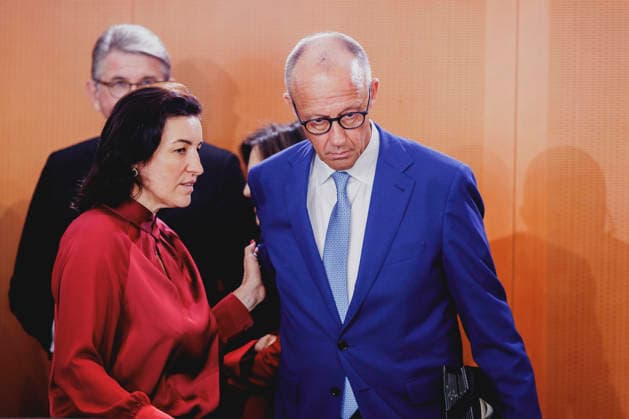 R. L. Friedrich Merz (CDU), Federal Chancellor, and Dorothee Baer (CSU), Federal Minister of Research, Technology, and Space, photographed during a cabinet meeting at the Federal Chancellery in Berlin, September 30, 2026, Berlin, Germany Copyright: xFlorianxGaertnerx