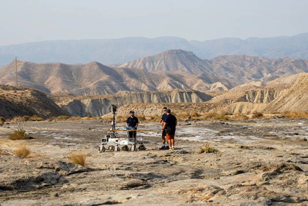 ESA Tests the Charlie Mars Rover from the ExoMars Rosalind Franklin Mission in Tabernas Images of the Charlie Mars rover in the Tabernas Desert On October 1, 2026, in Tabernas, Almería, Andalusia, Spain The European Space Agency (ESA) is conducting field tests of the Charlie Mars rover in Tabernas, Almería, with the goal of testing technologies and operations that will be relevant to the ExoMars Rosalind Franklin mission, designed to explore the surface of Mars October 1, 2026 Marian Leó Almería, Andalusia Almería, Andalusia Spain Copyright: xMarianxLeonx 7812229