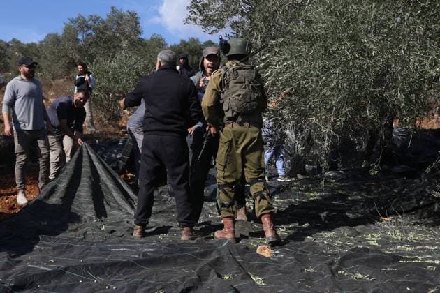 October 2, 2026, Nablus, Palestine, State of: BEITA, NABLUS, PALESTINE †OCTOBER 2, 2026: Israeli settlers and Israeli forces attacked Palestinian farmers while they were picking olives in the Jabal Al-Arma area, east of Beita, south of Nablus. Settlers fired live ammunition toward the farmers, with no injuries reported. According to the Palestinian Red Crescent Society, Israeli forces also beat a 46-year-old Palestinian farmer during raids on olive farms in Beita. Witnesses told Anadolu that Israeli forces fired stun grenades and tear gas at farmers in the Jabal Al-Arma area, forcing them to leave. The olive harvest begins in early October and continues through the end of November, making it an important agricultural and economic se - ZUMAq101 20261002_zna_q101_069 Copyright: xSalmanxMohsenxAlkhatibx