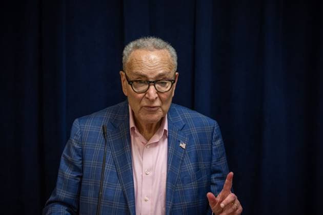 October 4, 2026, New York, New York, United States: U.S. Senator Chuck Schumer (D-NY) speaks.U.S. Senator Chuck Schumer (D-NY) calls for tighter rules and privacy safeguards around Flock Safety AI-powered license plate readers (ALPRs or LPRs), whose network has grown to more than 120,000 cameras across 49 states, according to the company, and continuously record passing vehicles movements without a warrant, probable cause, or even reasonable suspicion on October 04, 2026 in New York City. New York United States - ZUMAs197 20261004_aaa_s197_192 Copyright: xRonxAdarx