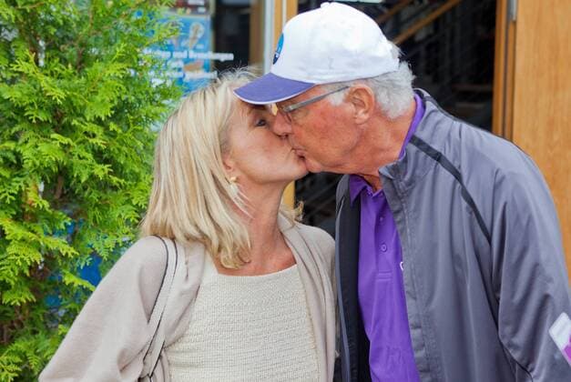 Franz Beckenbauer with his wife at the golf tournament Thuringian Charity Open