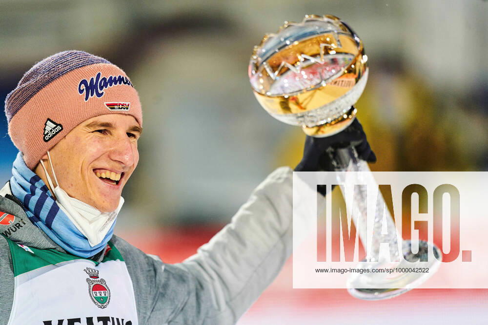 KW53 Karl GEIGER, GER with trophy is the winner of Oberstdorf at the Four Hills Tournament Ski jumping, Skispringen, Ski, nordisch at Audi Arena, Schattenbergschanze in Oberstdorf, Bavaria, Germany