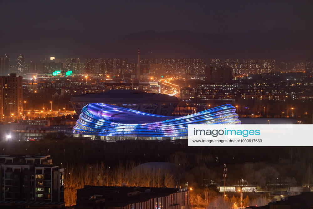 The National Speed skating, Eisschnelllauf Oval, also known as the Ice Ribbon , a venue for the Beijing 2022 Winter Olympics, is illuminated to welcome the Chinese New Year, the Year of the Ox, on February 3, 2021 in Beijing, China. China on Thursday marks the one-year countdown to the 2022 Winter Olympics, which will open on February 4 next year.