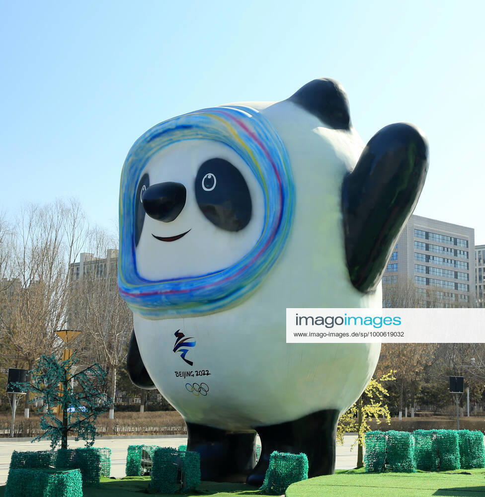 Bing Dwen Dwen, the mascot of the Olympic Winter games, Winterspiele,Spiele, Summer games Beijing 2022, is seen at a square on February 4, 2021 in Zhangjiakou, Hebei Province of China. China on Thursday marks the one-year countdown to the 2022 Winter Olympics, which will open on February 4 next year.