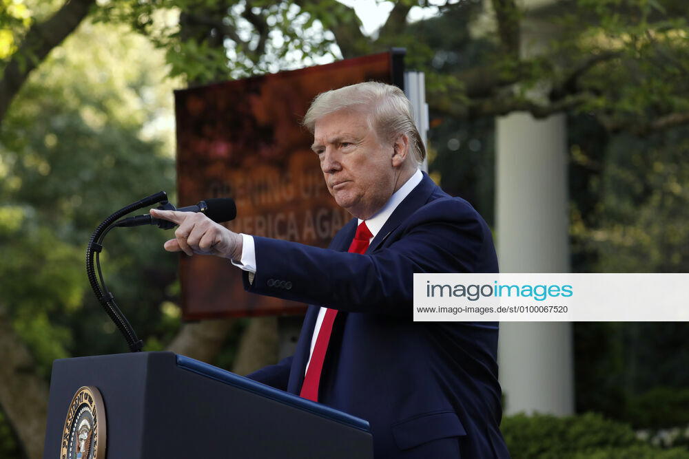 President Donald Trump speaks during the Coronavirus Task Force briefing in the Rose Garden at the White House in Washington, D.C. on Monday, April 27, 2020. WAX20200427433 YURIxGRIPAS