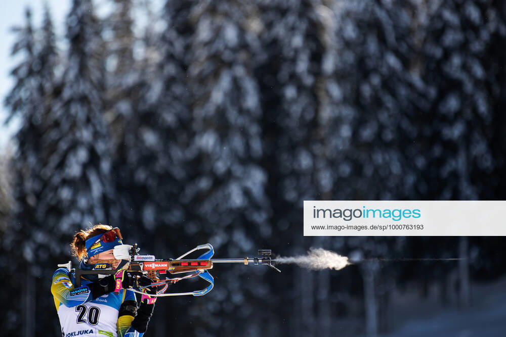 Linn Persson of Sweden at zeroing ahead of Women s 7.5 km Sprint during the IBU Biathlon World Championships on February 13, 2021 in Pokljuka Photo Joel Marklund BILDBYRAN kod JM JM0072 dam Sweden,