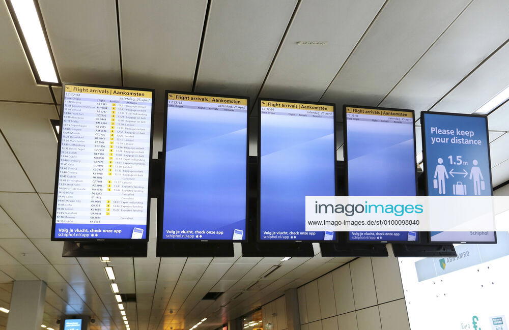 Amsterdam Airport Schiphol in the Netherlands is virtually empty and abandoned as a result of the corona virus (c) PPE Beijersbergen Amsterdam The Netherlands
