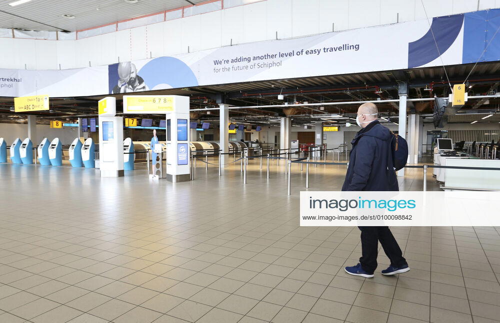 Amsterdam Airport Schiphol in the Netherlands is virtually empty and abandoned as a result of the corona virus (c) PPE Beijersbergen Amsterdam The Netherlands