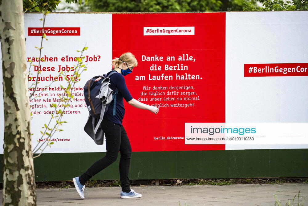 Berlin Senate advertising campaign against coronavirus in Berlin on April 28, 2020 Since yesterday, it is mandatory to wear nose and mouth protection on trains, trams and buses Starting tomorrow, the obligation also applies to the retail trade Coronavirus in Berlin
