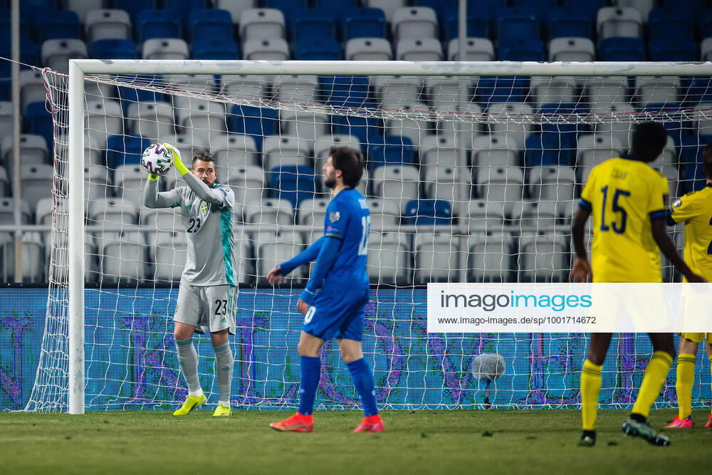 goalkeeper Kristoffer Nordfeldt of Sweden during the FIFA World Cup Qualifier football match between Kosovo and Sweden on March 28, 2021 in Pristina Photo Ludvig Thunman BILDBYRAN kod LT LT0140 fotboll football soccer fotball vm kval kval fifa world cup qualifier qualifier kosovo sverige sweden sverige a bbeng,