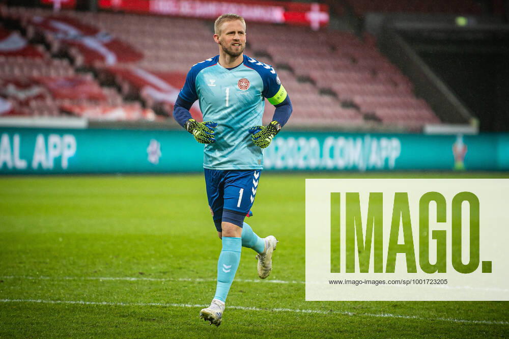 Denmark v Moldova, World Cup Qualifiers, Football Herning, Denmark. 28th, March 2021. Kasper Schmeichel (1) of Denmark seen during the FIFA World Cup, WM, Weltmeisterschaft, Fussball Qualification game between Denmark and Moldova at MCH Arena in Herning, Denmark. Herning Denmark