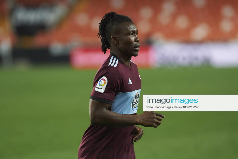 Valencia, Spain, Mestalla, FC Valencia vs Celta Vigo La Liga, Joseph Aidoo Celta Vigo looks photo EU Images Online in match use limited to 45 images 15 in extra time Valencia Mestalla Spain eu-images-584