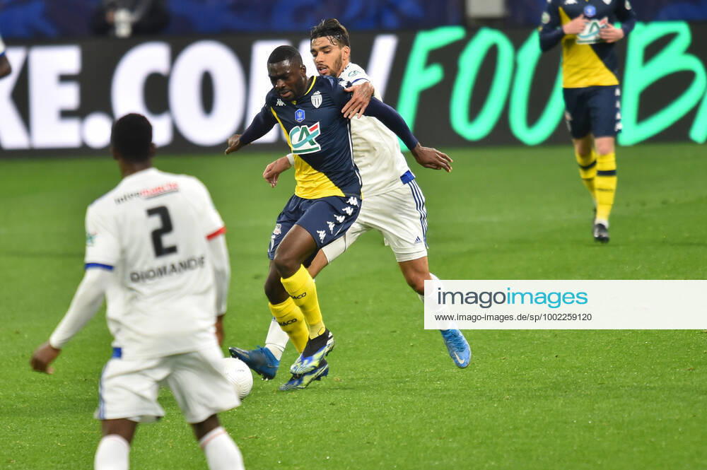 Lucas Paquata (lyon) vs Youssouf Fofana (monaco) FOOTBALL : Olympique Lyonnais vs AS Monaco - 1 4 de finale de Coupe de France - 21 04 2021 FredericChambert Panoramic