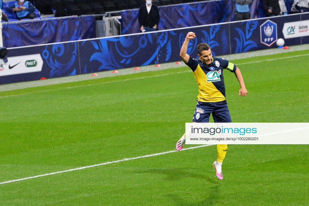 Joie de Wissam Ben Yedder (monaco) FOOTBALL : Olympique Lyonnais vs AS Monaco - 1 4 de finale de Coupe de France - 21 04 2021 FredericChambert Panoramic