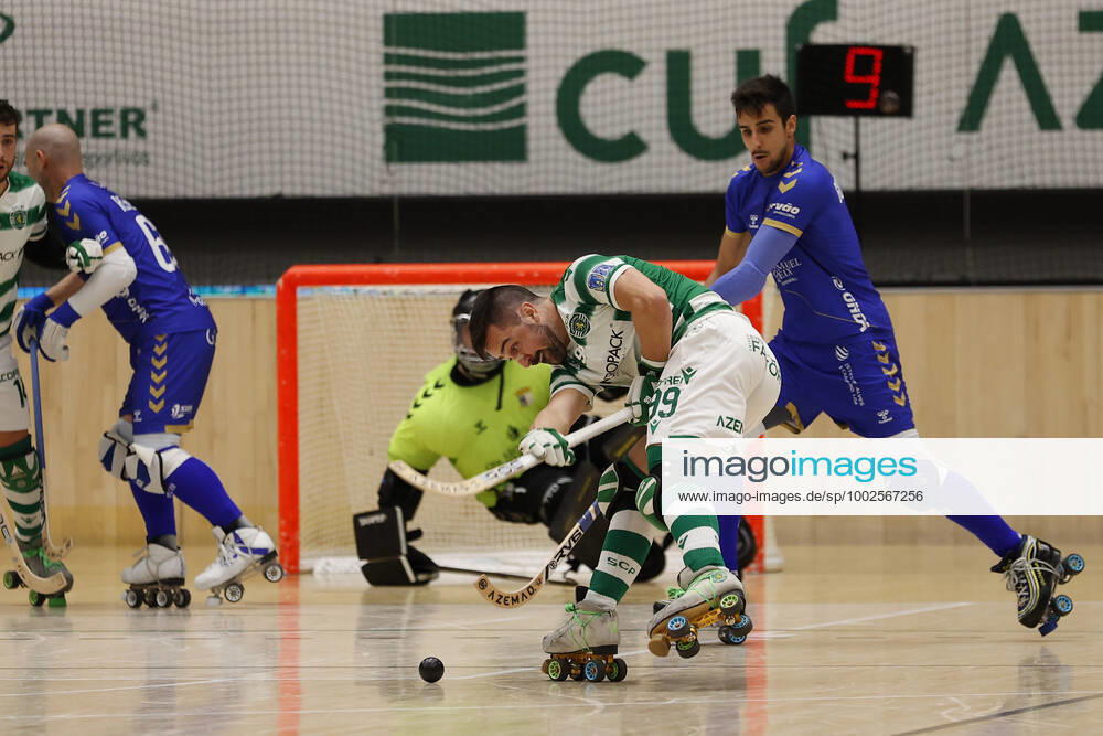 Sporting CP v OC Barcelos - Rink Hockey 1st Division Playoff Nolito Romero in action during the Rink Hockey playoffs 1st leg between Sporting CP and OC Barcelos, at Pavilhao Joao Rocha, Lisboa, Portugal, 08, May, 2021 Lisbon Portugal rico-sporting210508_npyHD