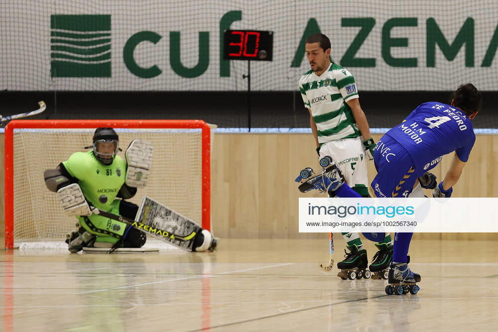 Sporting CP v OC Barcelos - Rink Hockey 1st Division Playoff ZÃ Pedro in action during the Rink Hockey playoffs 1st leg between Sporting CP and OC Barcelos, at Pavilhao Joao Rocha, Lisboa, Portugal, 08, May, 2021 Lisbon Portugal rico-sporting210508_npCbH
