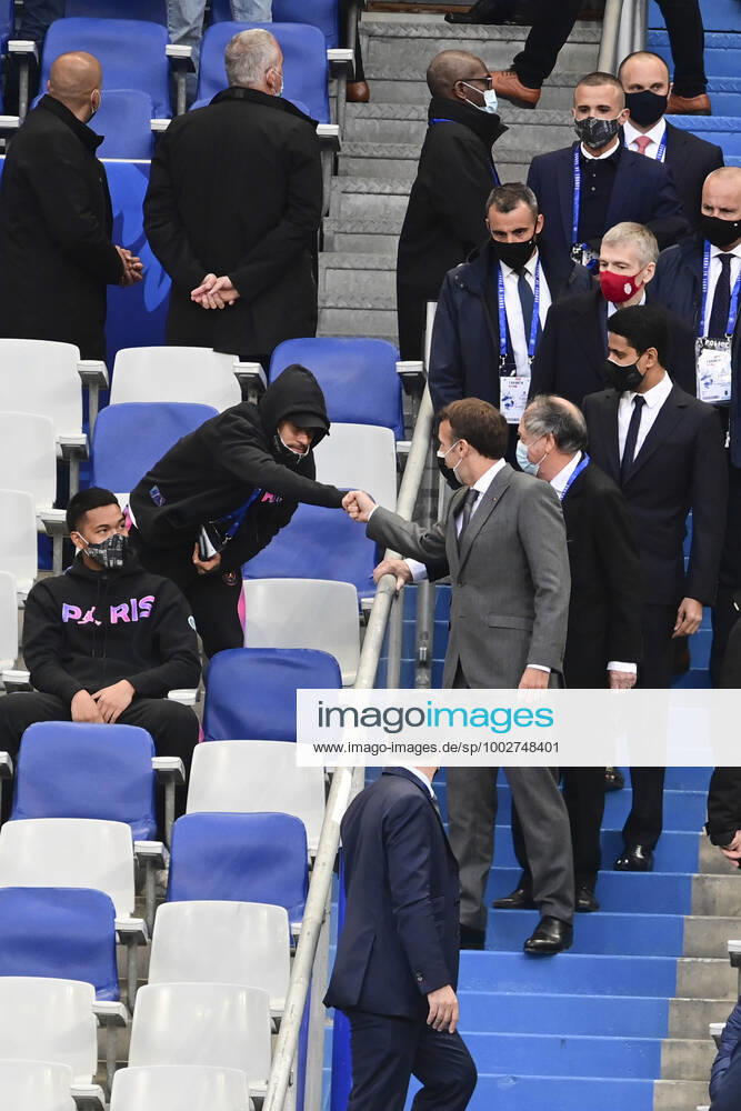 Emmanuel Macron - President de la Republique Francaise Neymar Jr (PSG) Nasser al Khelaifi - President Directeur General PSG Noel Le Graet - President FFF Dmitry RYBOLOVLEV - president (Monaco) FOOTBALL : Finale de la Coupe de France - Monaco vs PSG - 19 05 2021 JBAutissier Panoramic