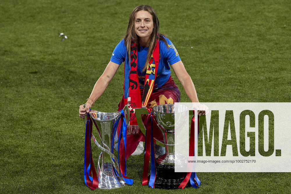 Alexia Putellas of FC Barcelona, Barca celebrate the Champions league and the Primera Iberdrola tittles after the Primera Iberdrola match between FC Barcelona and Athletic Club at Johan Cruyff Stadium in Barcelona, Spain. Barcelona Spain - ZUMAd159 0118493073st