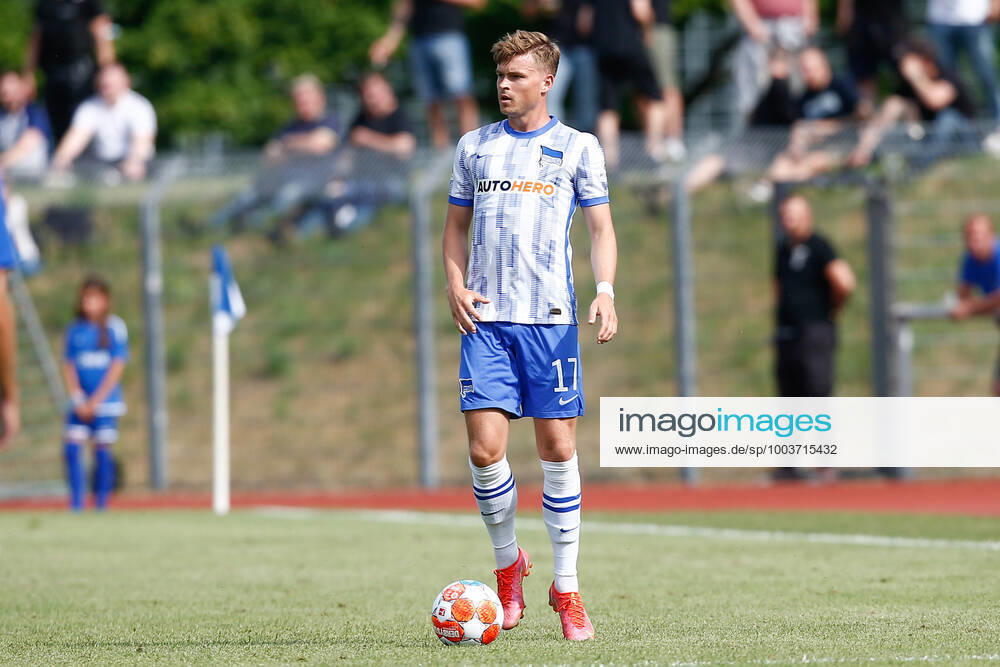football test match, MSV Neuruppin Hertha BSC Berlin, v l Maximilian Mittelstaedt Hertha, 17 clipping, single frame, Ganzkoerper, single frame Neuruppin