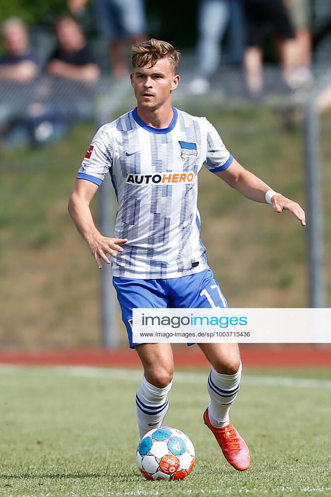football test match, MSV Neuruppin Hertha BSC Berlin, v l Maximilian Mittelstaedt Hertha, 17 clipping, single frame, Ganzkoerper, single frame Neuruppin