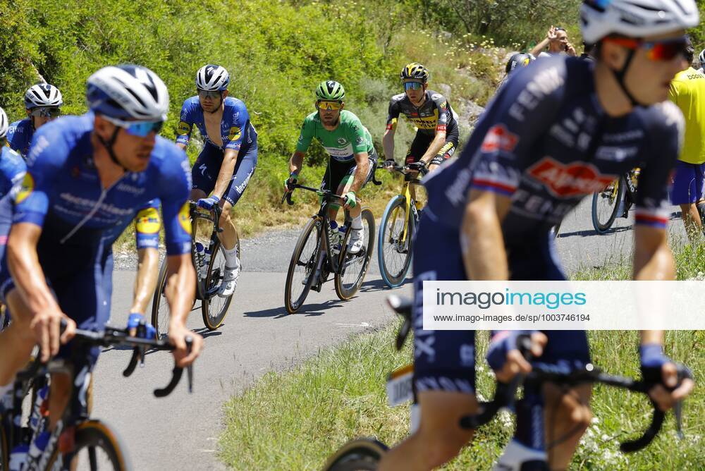 CARCASSONNE, FRANCE - JULY 09 : CAVENDISH Mark (GBR) of DECEUNINCK - QUICK-STEP during stage 13 of the 108th edition of the 2021 Tour de France cycling race, a stage of 219,9 kms between Nimes and Carcassonne. on July 9, 2021 in Carcassonne, France, 9 07 2021 CYCLISME : Tour de France 2021 - Etape 13 - Nimes to Carcassonne - 09 07 2021 PHOTONEWS PANORAMIC