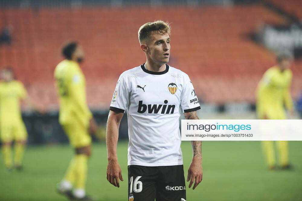 Valencia, Spain, Mestalla, Valencia FC vs Villarreal VC La Liga, Alex Blanco Valencia FC looks Photo EU Images Valencia Mestalla Spain eu-images-584