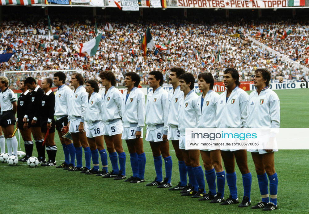 11 07 82 Italy Germany Spain, Madrid, 11 07 1982, Football, FIFA World Cup 1982 in Spain, Final, Italy FRG Germany DFB 3 1 Team Italy f l Dino Zoff, Francesco Graziani, Bruno Conti, Fulvio Collovati, Gaetano Scirea, Claudio Gentile, Giuseppe Bergomi, Paolo Rossi, Gabriele Oriali, Antonio Cabrini, Marco Tardelli