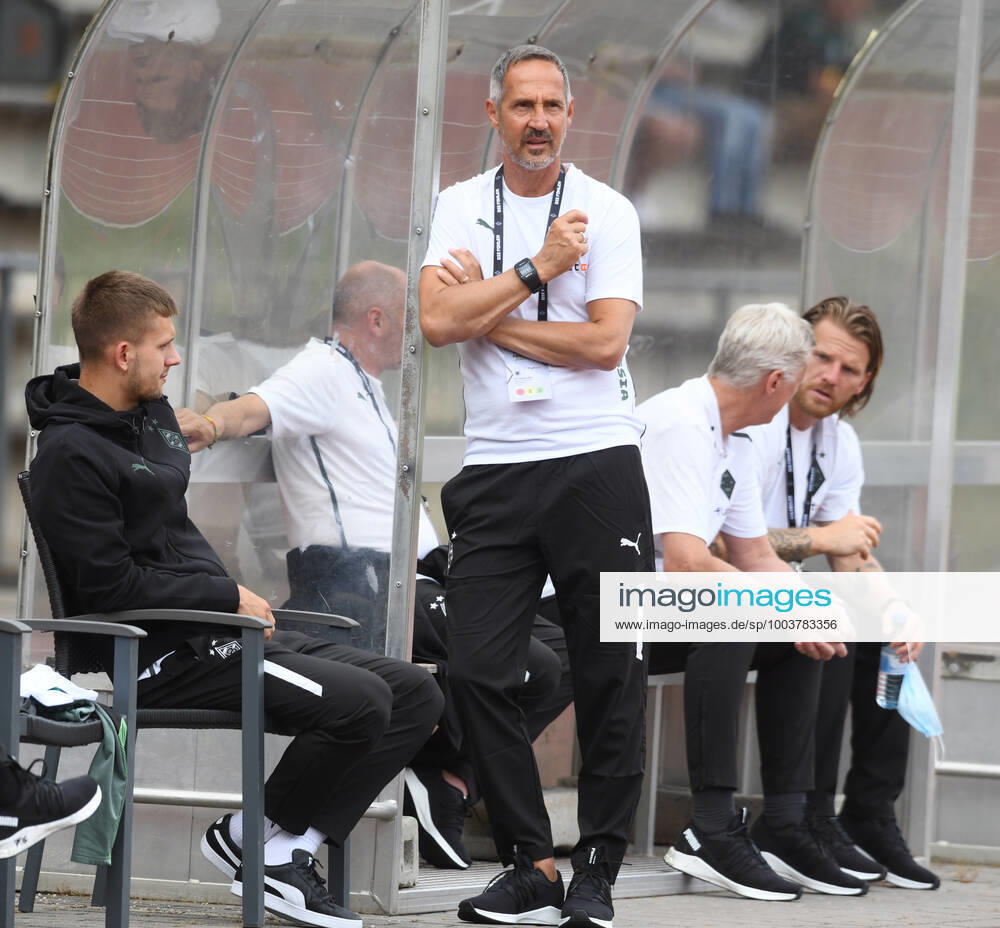 Test match Borussia Mönchengladbach SC Viktoria Köln 10 07 2021 Coach Adi Hütter Borussia faces the bench DFL REGULATIONS PROHIBIT ANY USE OF PHOTOGRAPHS AS IMAGE SEQUENCES AND OR QUASI VIDEO HM