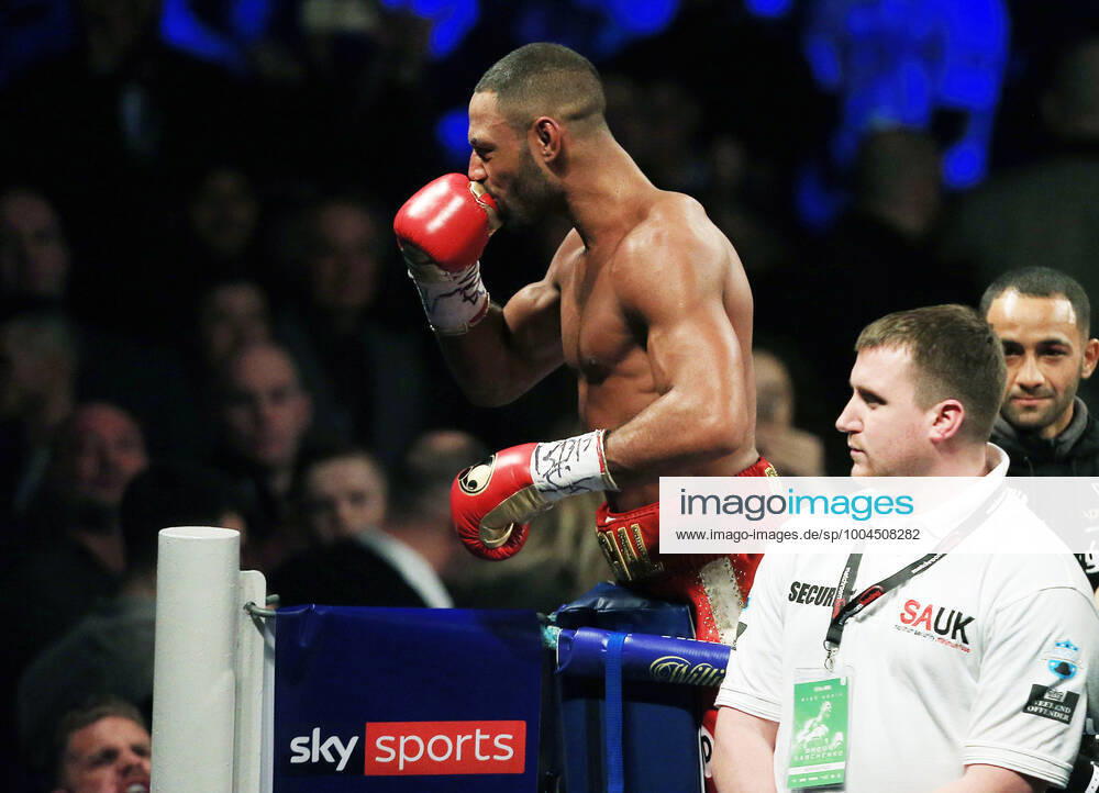 Mandatory Credit: Photo by Matt West BPI Shutterstock (9447904o) Kell Brook celebrates winning the WBC Silver Super-Welterweight title fight against Sergey Rabchenko Kell Brook v Sergey Rabchenko, FlyDSA Arena, Sheffield, UK - 03 March 2018 Kell Brook v Sergey Rabchenko, FlyDSA Arena, Sheffield, UK