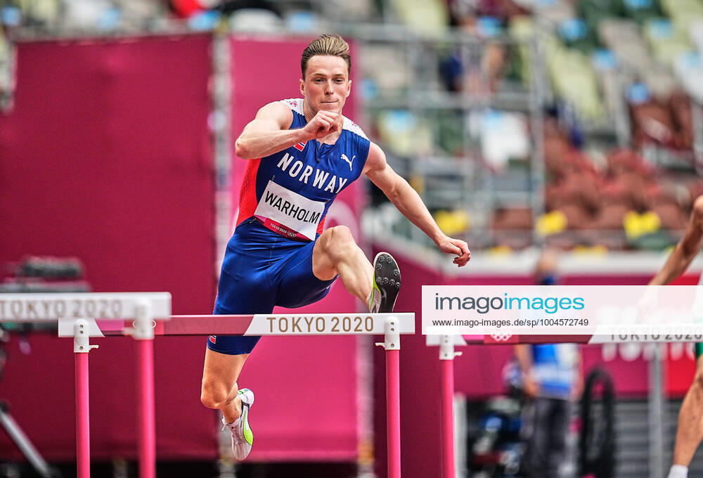 Athletics - Olympics : Day 7 Karsten Warholm from Norway during 400 meter hurdles for men at the Tokyo Olympics, Tokyo Olympic stadium, Tokyo, Japan on July 30, 2021. Tokyo Japan pedersen-atletics210730_npLb4