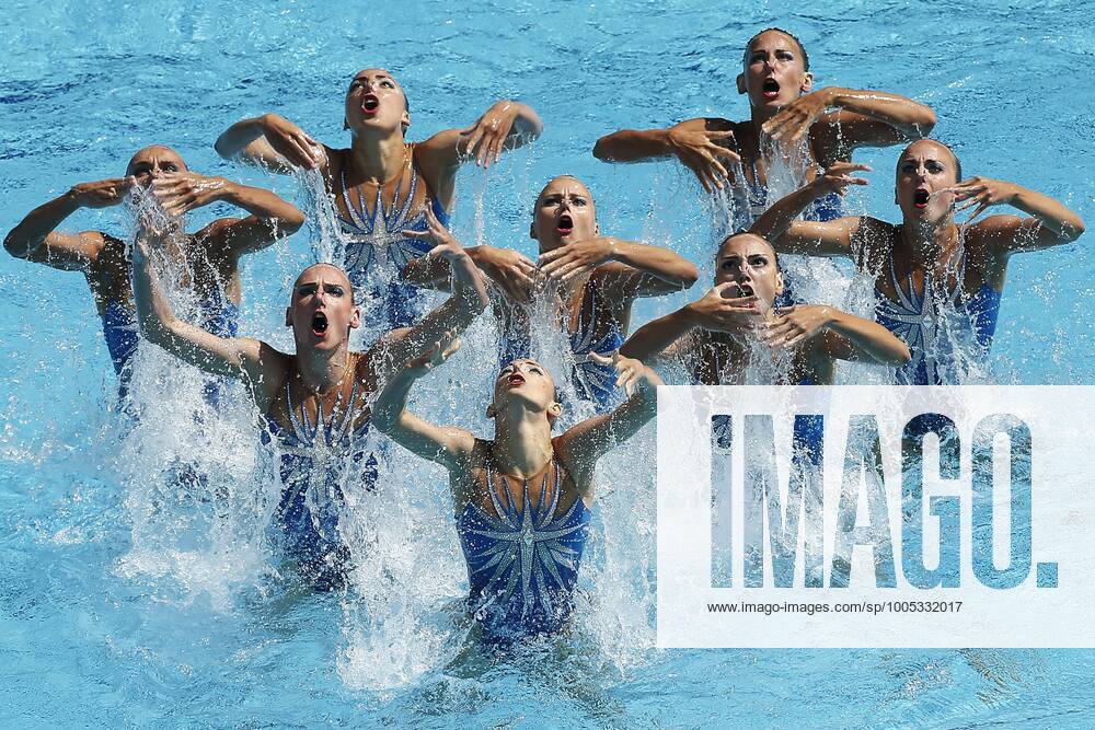 Mandatory Credit: Photo by Marcos De Paula Agif Shutterstock (5837239c) Russia s gold medalists team competes during the synchronized swimming, Synchronschwimmen team free routine final in the Maria Lenk Aquatic Center at the SIXTEEN Summer Olympics in Rio de Janeiro, Brazil, Friday, Aug. 19, 2016. Rio 2016 Olympic Games, Olympische Spiele, Olympia, OS Synchronised Swimming, Maria Lenk Aquatics Centre, Brazil - 19Aug 2016 Rio 2016 Olympic Games, Synchronised Swimming, Maria Lenk Aquatics Centre, Brazil - 19Aug 2016