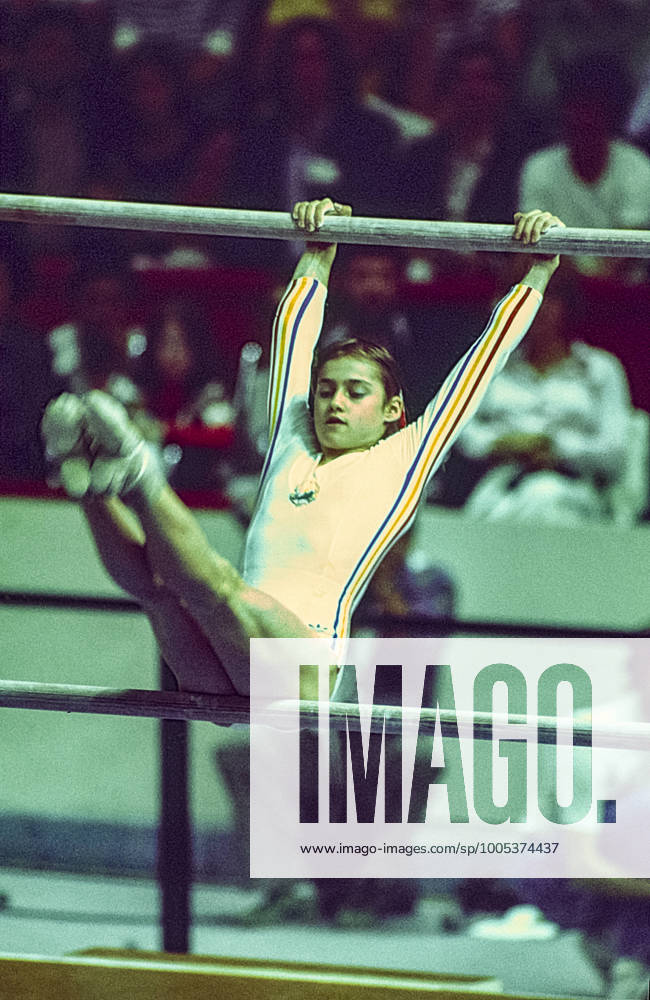 Gymnastics Nadia Comanici Nadia Comaneci (ROM) performs on the uneven bars at the 1976 Olympic Summer Games, Montreal, Canada Montreal NY