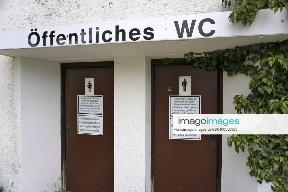 exit restrictions due to corona virus pandemic in Bad Wörishofen, public toilet closed 15 05 2020, retail trade restricted due to corona virus 15 05 2020, retail trade restricted due to corona virus