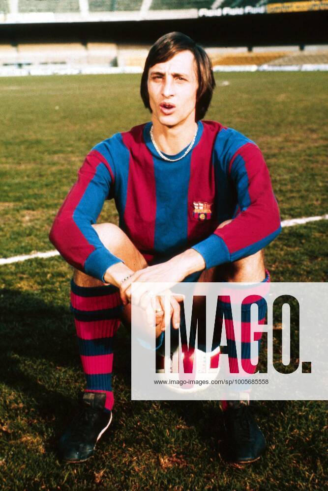 Mandatory Credit: Photo by Imago BPI Shutterstock (5618792b) Johan Cruyff, Barcelona. File photo dated 10 8 1973. UK SALES ONLY File photos former Dutch football player and coach Johan Cruyff - 1 Jan 1970 No use with unauthorised audio, video, data, fixture lists, club league logos or live services. Online in-match use limited to 75 images, no video emulation. No use in betting, games or single club league player publications. File photos former Dutch football player and coach Johan Cruyff - 1 Jan 1970 No use with unauthorised audio, video, data, fixture lists, club league logos or live services. Online in-match use limited to 75 images, no video emulation. No use in betting, games or single club league player publications.