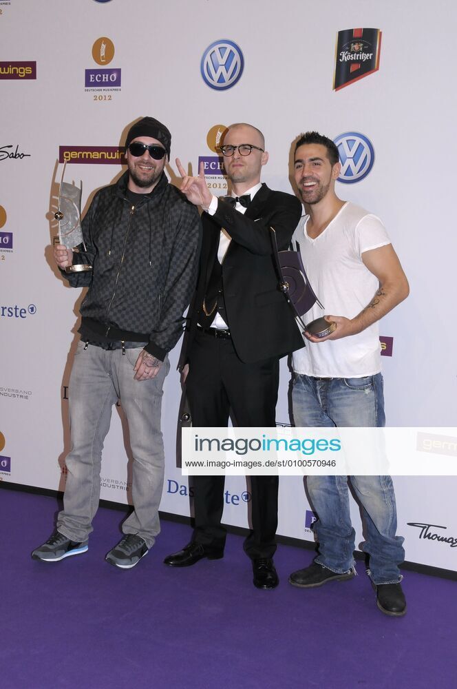 105 Sido, Specter Berlin, Bushido at the Echo Awards 2012 at Messe Berlin on 22 03 12, Red Carpet, Berlin Germany, Germany
