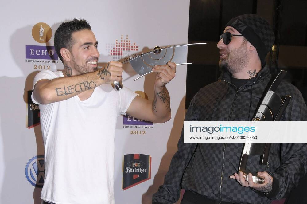 105 Sido, Bushido at the Echo Awards 2012 at Messe Berlin on 22 03 12, Red Carpet, Berlin Germany, Germany