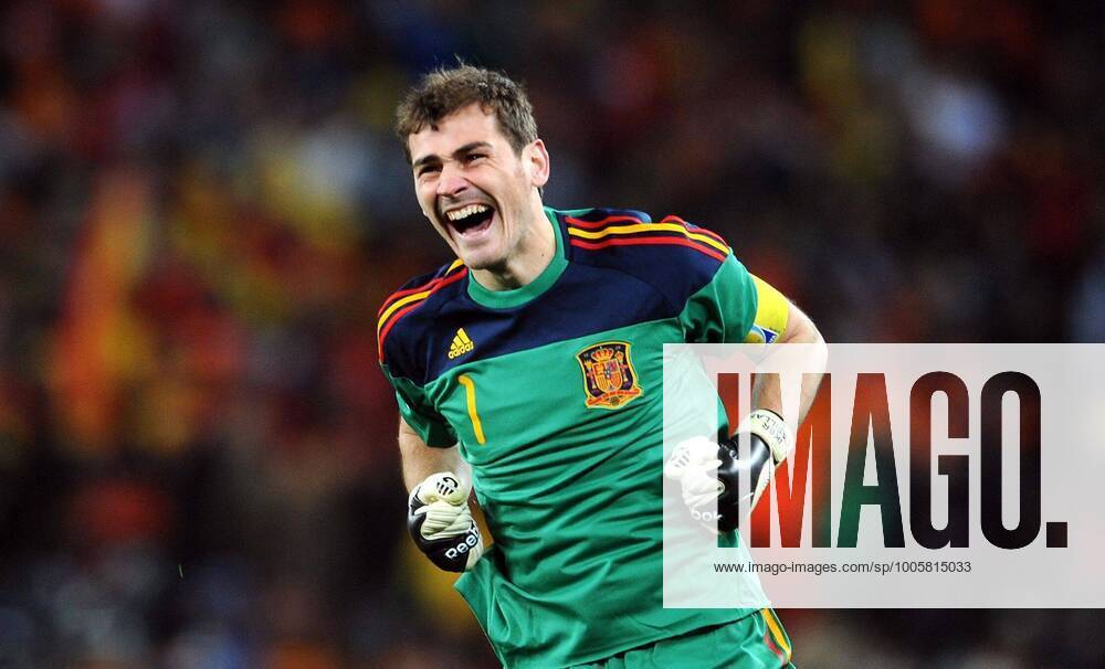 Mandatory Credit: Photo by Back Page Images Shutterstock (1206323a) Iker Casillas of Spain celebrates the winning goal Netherlands v Spain, 2010 FIFA World Cup, WM, Weltmeisterschaft, Fussball Final football match, Soccer City, Johannesburg, South Africa - 11 Jul 2010 Netherlands v Spain, 2010 FIFA World Cup Final football match, Soccer City, Johannesburg, South Africa - 11 Jul 2010