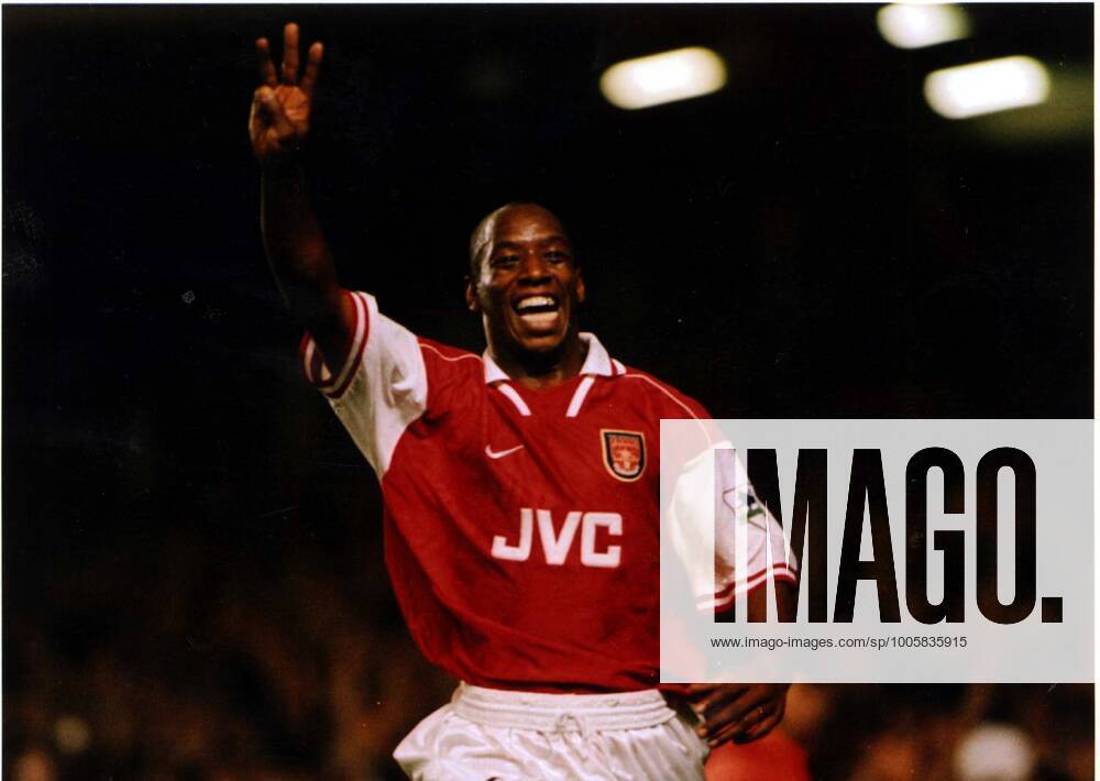 Mandatory Credit: Photo by Andy Hooper Daily Mail Shutterstock (1151581a) Ian Wright Footballer 1996 Arsenal V Sheffield Wednesday The Football Premier League Ian Wright Arsenal Footballer Celebrates His Third Goal Against Sheffeild Wednesday . Ian Wright Footballer 1996 Arsenal V Sheffield Wednesday The Football Premier League Ian Wright Arsenal Footballer Celebrates His Third Goal Against Sheffeild Wednesday . No use with unauthorised audio, video, data, fixture lists (outside the EU), club league logos or live services. Online in-match use limited to 45 images (+15 in extra time). No use to emulate moving images. No use in betting, games or single club league player publications services. Ian Wright Footballer 1996 Arsenal V Sheffield Wednesday The Football Premier League Ian Wright Arsenal Footballer Celebrates His Third Goal Against Sheffeild Wednesday . No use with unauthorised audio, video, data, fixture lists (outside the EU), club league logos or live services. Online in-match use limited to 45 images (+15 in extra time). No use to emulate moving images. No use in betting, games or